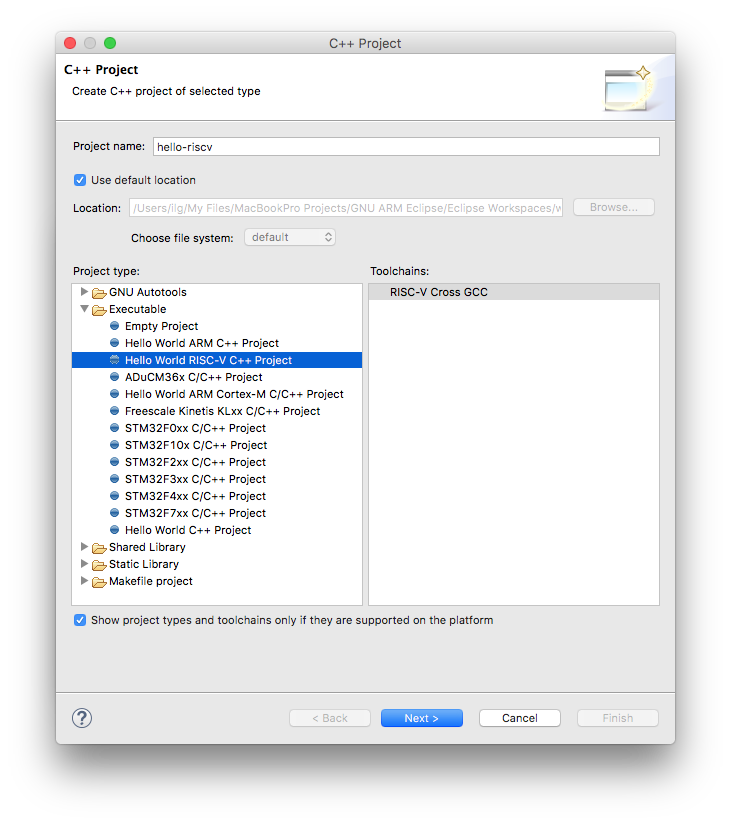 Create new STM32F4 C++ project